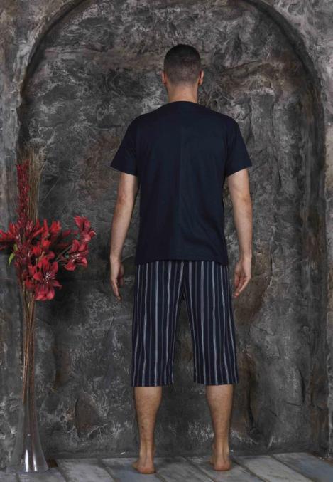 Pijama bărbați din bumbac – tricou cu imprimeu "LEGEND" Neagra,Engros-